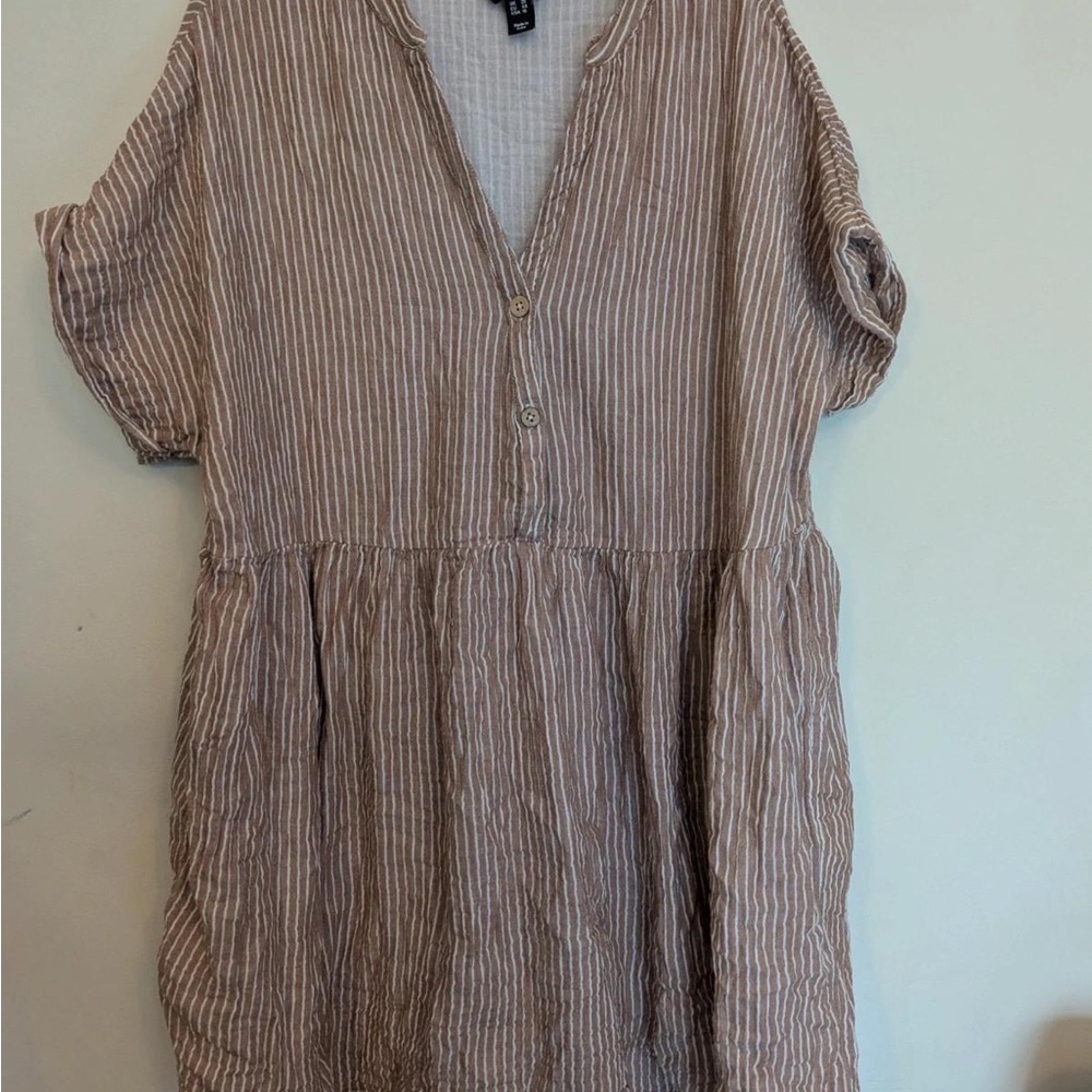 New Look Striped Brown Dress